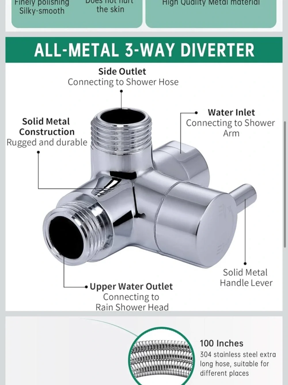 Shower Enema System with 100 Inches Hose, Diverter, Water Control Valve